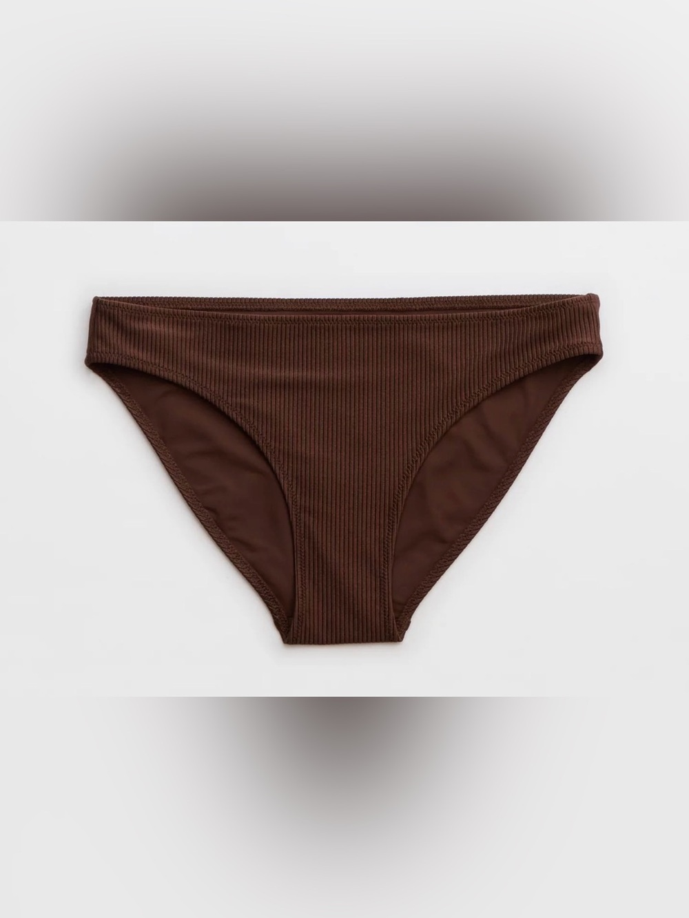 NWT Aerie Shine Rib Full Coverage Bikini Bottom in Mocha Brown - Size XL
